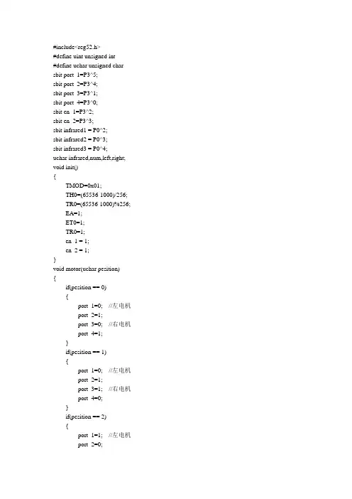 51单片机的循迹小车程序