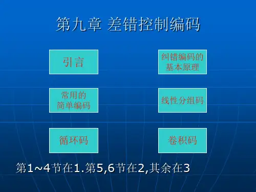 第九章 差错控制编码 1