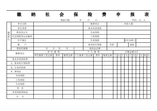 缴纳社会保险费申报表