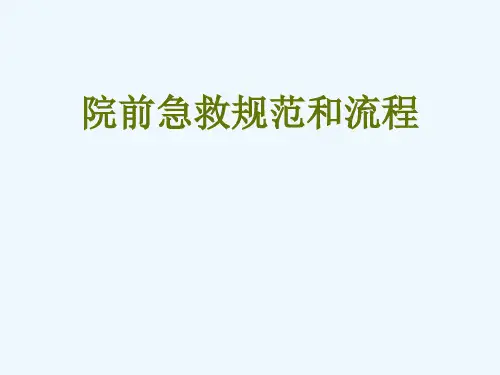 院前急救规范及流程
