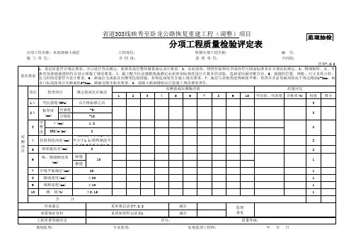 1 水泥混凝土面层质量检验评定表
