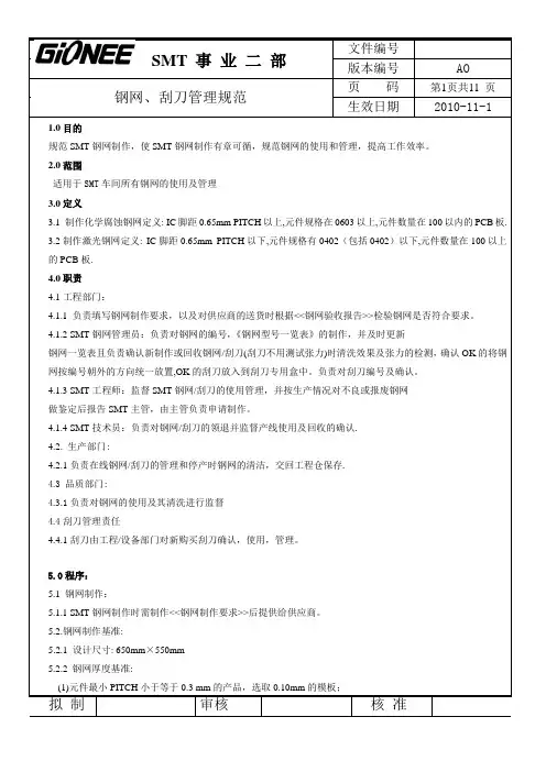 钢网刮刀管理规范OK