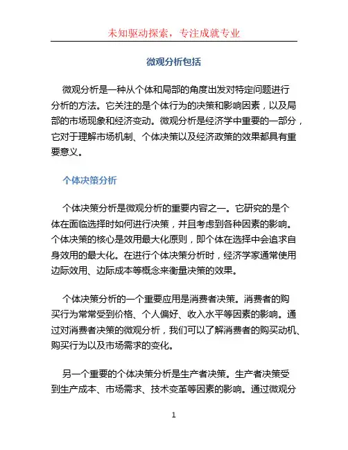 微观分析包括