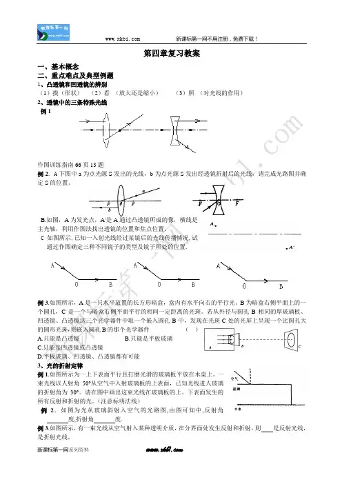 初中物理光学复习教案