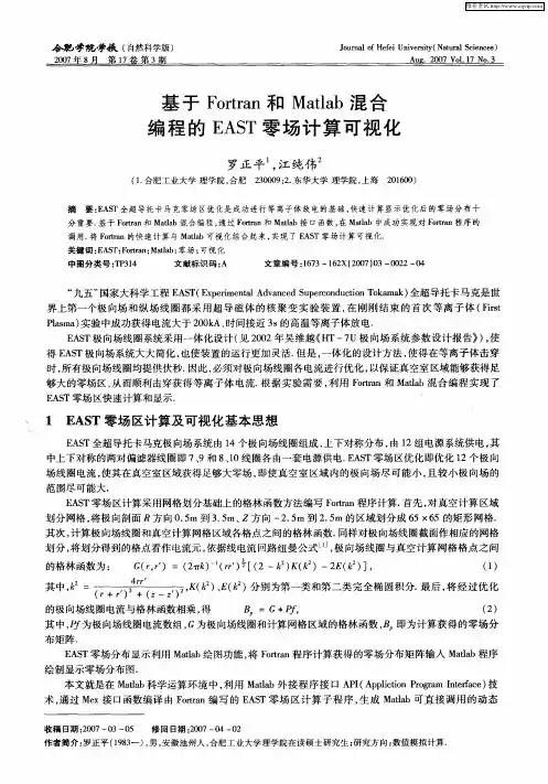 基于Fortran和Matlab混合编程的EAST零场计算可视化