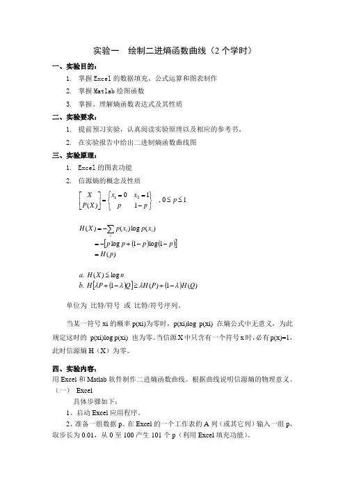信息论与编码实验报告