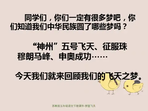 苏教版五年级语文下册课件-梦圆飞天