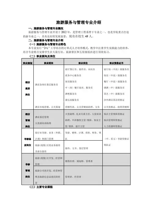 旅游服务与管理专业介绍