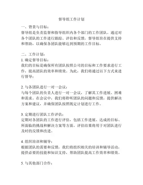 督导组工作计划