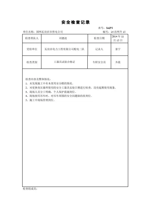 安全检查记录1