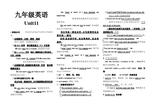 人教版九年级英语第11单元知识点