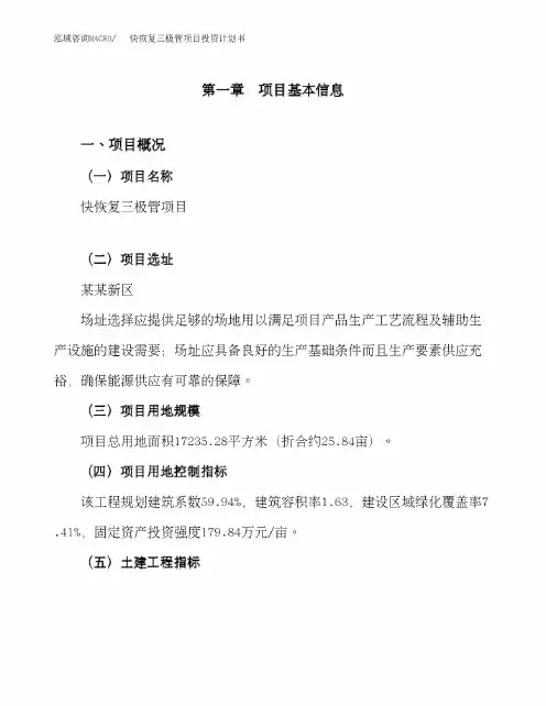 快恢复三极管项目投资计划书(项目方案)
