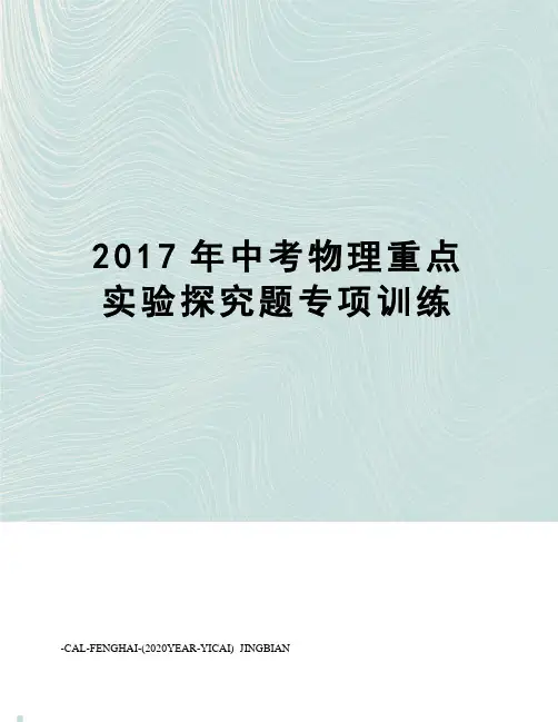 中考物理重点实验探究题专项训练