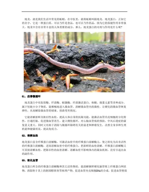 神奇的地龙蛋白肽