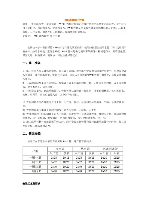PPR水管施工方案 3