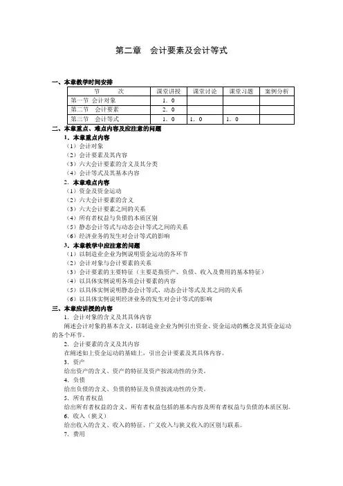 第二章 会计要素及会计等式