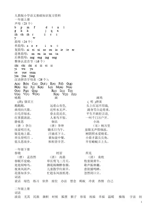 人教版小学语文基础知识复习资料