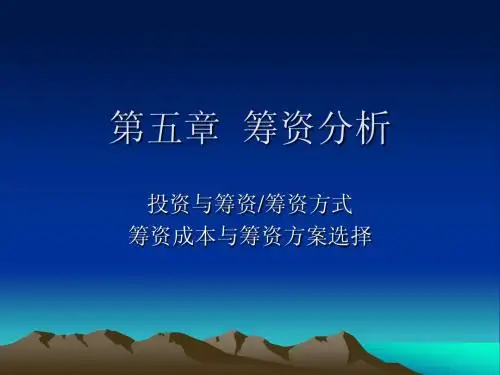 第五章 筹资分析