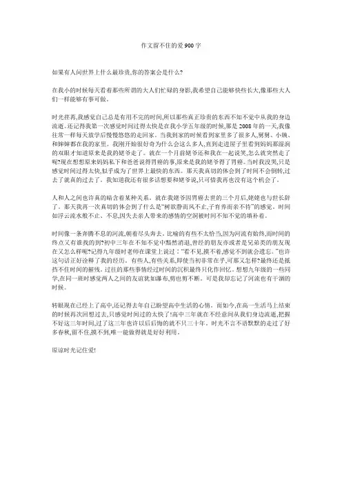 作文留不住的爱900字