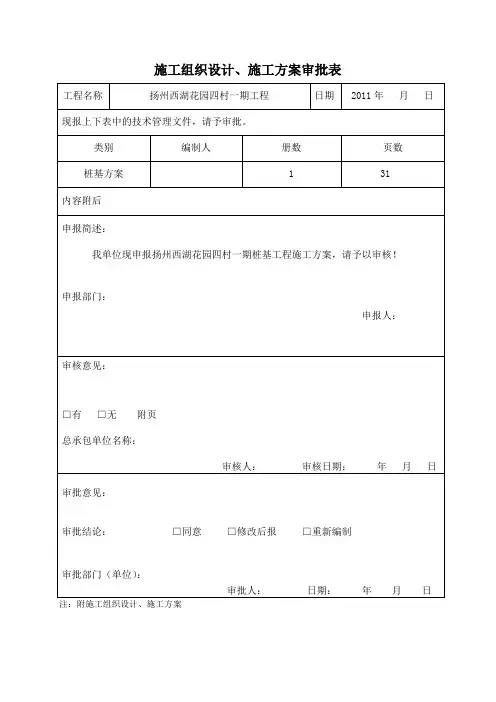 施工方案申报表