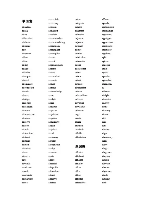 gre word list  新东方 GRE 词汇精选