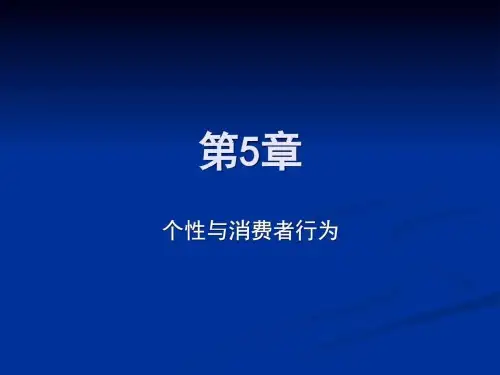 【教学课件】第5章 个性与消费者行为_军事政治_人文社科_专业资料