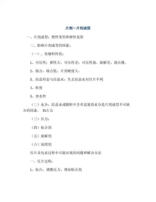 片剂-片剂成型