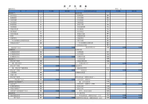 资产负债表(带统计公式)