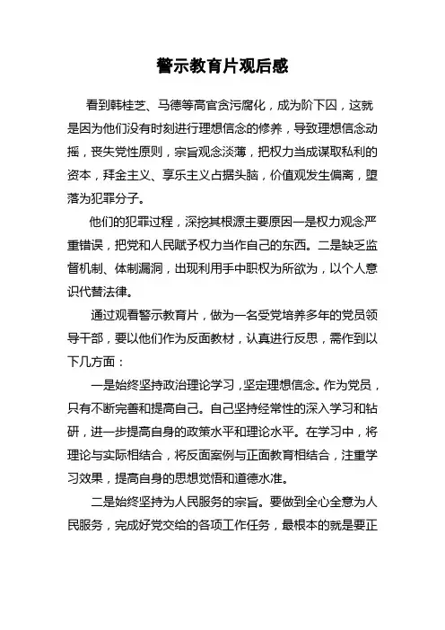 警示教育片观后感 2