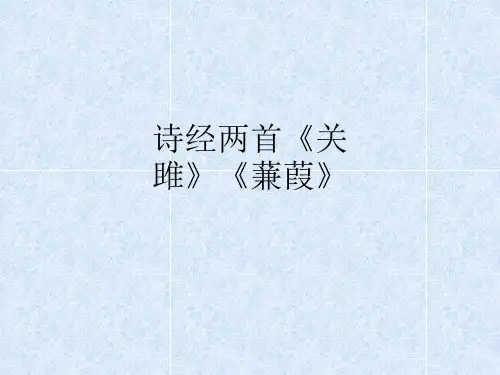 诗经两首《关雎》《蒹葭》
