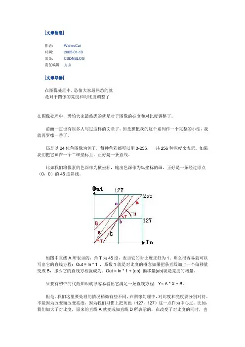 VB图像处理之图像的亮度对比度调整