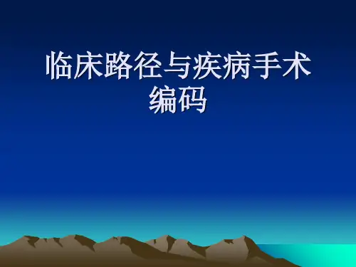临床路径与疾病手术编码 ppt课件