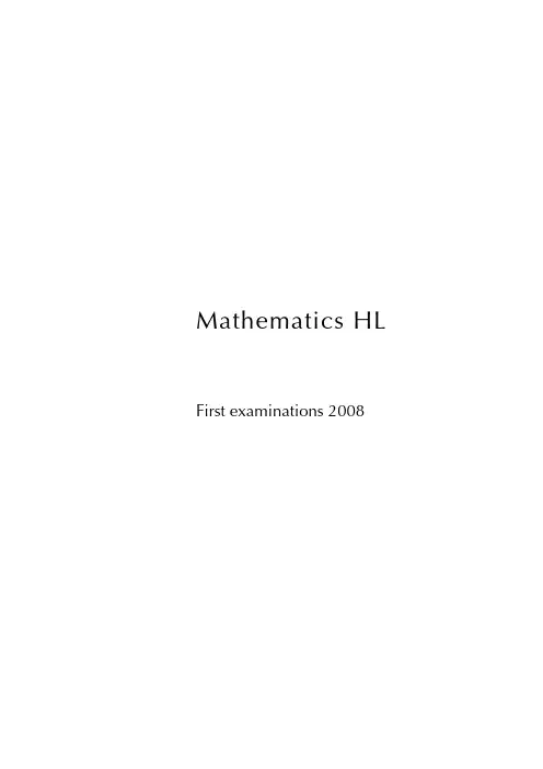 IB Math HL Syllabus