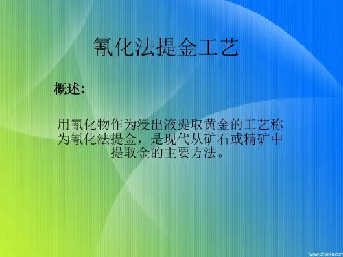 氰化法提金工艺讲解44页PPT