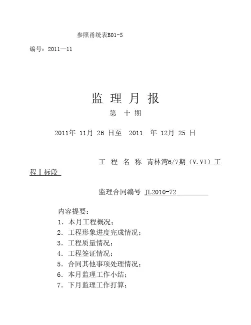 监理月报第十期1
