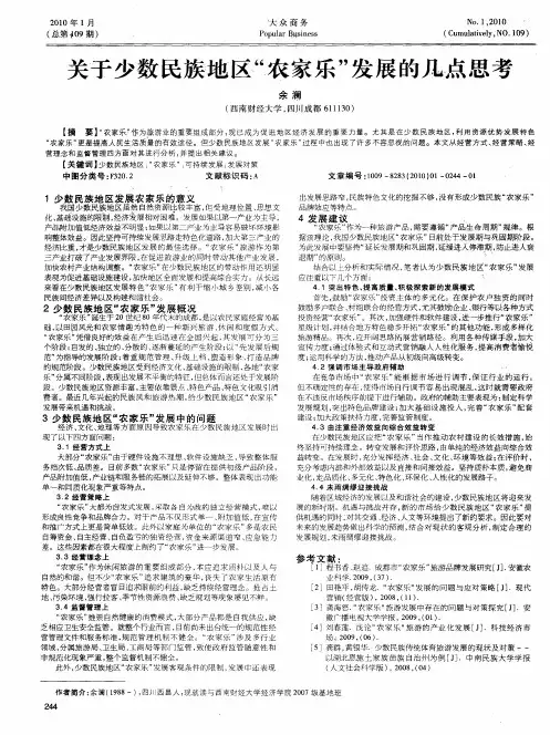 关于少数民族地区“农家乐”发展的几点思考