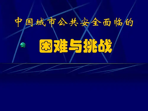 中国城市公共安全面临的困难与挑战