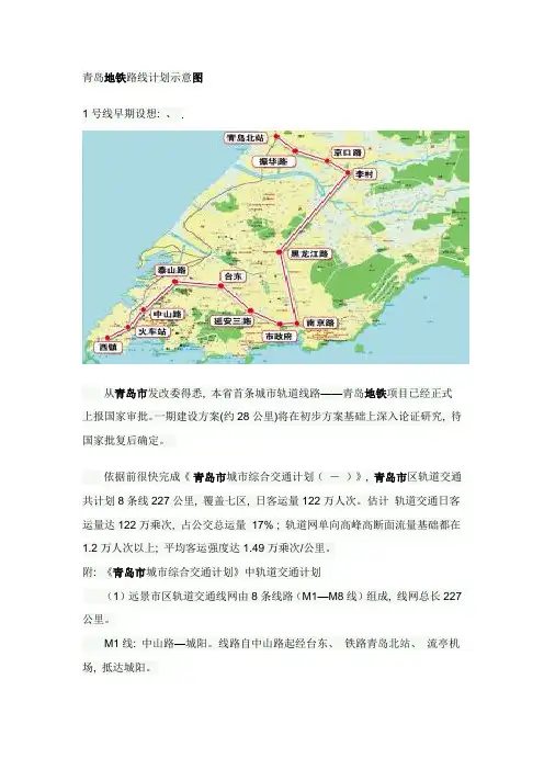 青岛地铁路线规划示意图