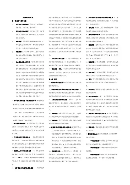 金融理论与实务重点