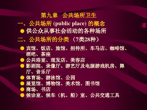 环境卫生学09第九章 公共场所卫生