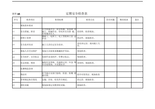 定期安全检查记录表