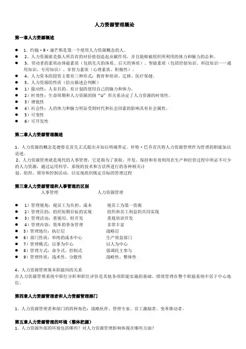 人力资源管理概论