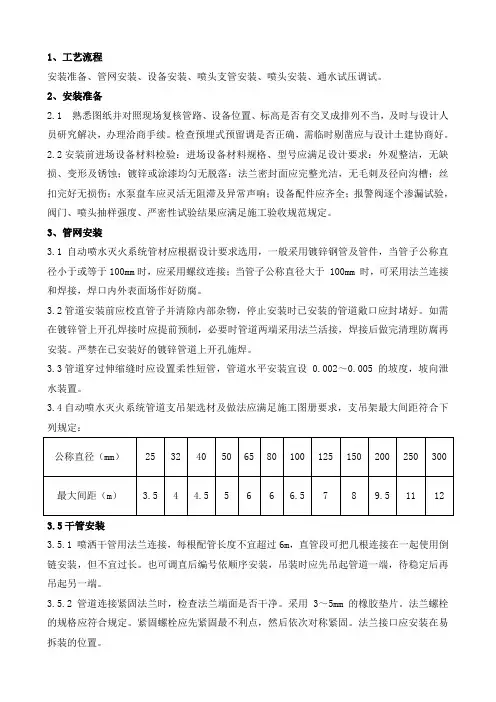 自动喷淋系统技术交底