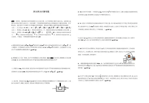 浮力浮力计算专题