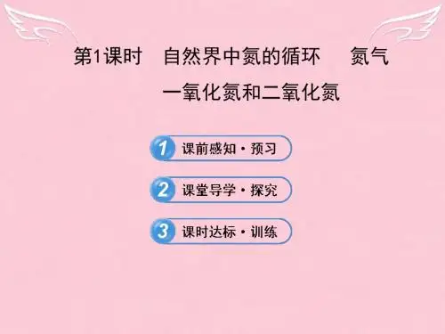 高中化学 3.2.1 自然界中氮的循环 氮气 一氧化氮和二氧化氮(探究导学课型)课件 鲁科版必修1