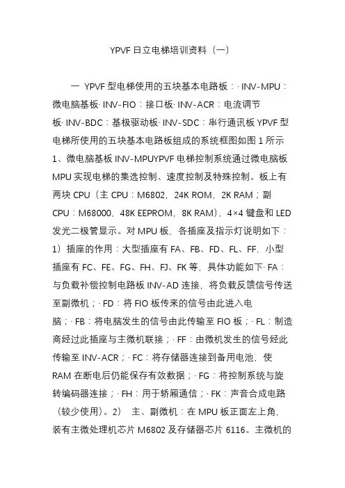 YPVF日立电梯培训资料(一)
