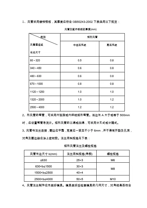 镀锌铁皮风管--安装注意事项