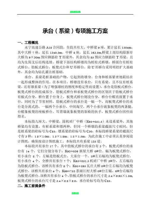 承台(系梁)专项施工方案
