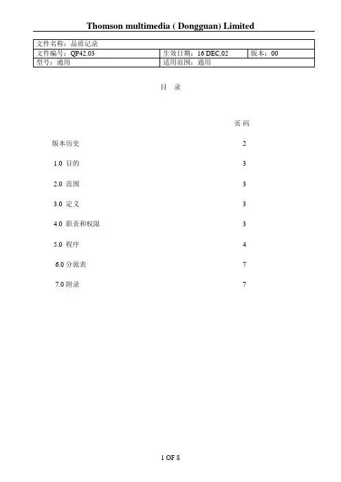 QA品质记录