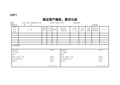 固定资产接受移交记录(财固6)